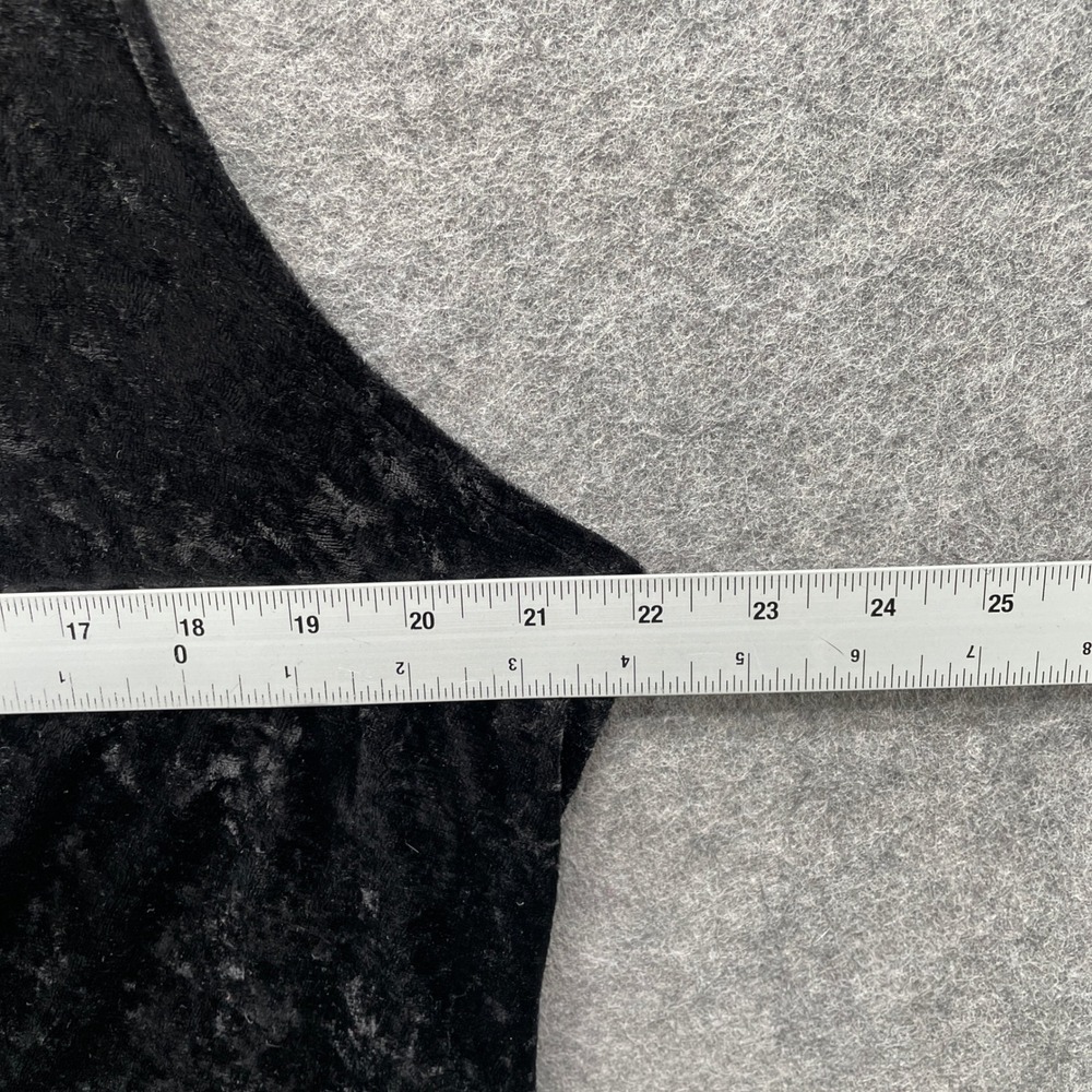 VTG The Avenue Sleeveless Maxi Dress 18 Black Velvet Rayon Tank Dress A-Line - Picture 7 of 9